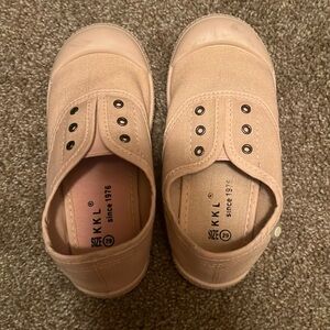 Little girls pink slip ons